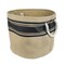 CC Home Furnishings 16" Brown and Black Border Pattern Rounded Large Bin with Rope Handles